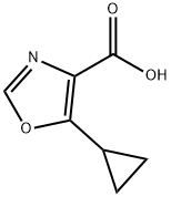 5-シクロプロピル-1,3-オキサゾール-4-カルボン酸 化学構造式