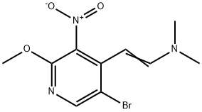 (E)-2-(5-溴-2-甲氧基-3-硝基吡啶-4-基)-N,N-二甲基乙胺, 917918-81-1, 结构式