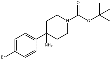 tert-Butyl 4-aMino-4-(4-broMophenyl)piperidine-1-carboxylate Structure
