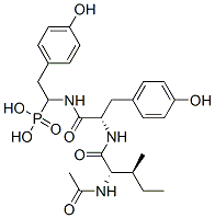1-(N-(N-acetylisoleucyl)-tyrosyl)amino-2-(4-hydroxyphenyl)ethylphosphonic acid Structure