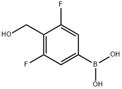 3,5-DIFLUORO-4-(HYDROXYMETHYL)PHENYLBORONIC ACID 化学構造式