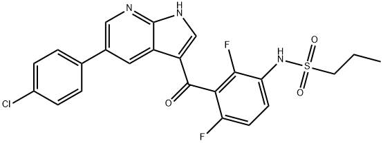 N-(3-(5-(4-Chlorophenyl)-1H-pyrrolo[2,3-B]pyridine-3-carbonyl)-2,4-difluorophenyl)propane-1-sulfonaMide Structure