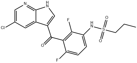 N-[3-[(5-Chloro-1H-pyrrolo[2,3-b]pyridin-3-yl)carbonyl]-2,4-difluorophenyl]-1-propanesulfonamide Structure