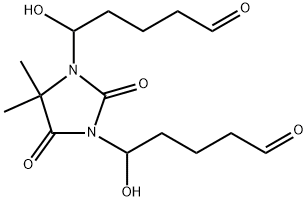 N,N'-Di(1-hydroxypentanal)-5,5-dimethylhydantoin Structure