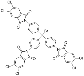4,4',4''-トリス(4,5-ジクロロフタルイミド)トリチル ブロミド 化学構造式