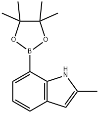 2-メチル-7-(4,4,5,5-テトラメチル-1,3,2-ジオキサボロラン-2-イル)-1H-インドール 化学構造式