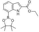 1H-INDOLE-2-CARBOXYLIC ACID, 7-(4,4,5,5-TETRAMETHYL-1,3,2-DIOXABOROLAN-2-YL)-, ETHYL ESTER Structure