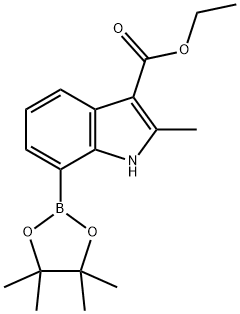 1H-INDOLE-3-CARBOXYLIC ACID, 2- METHYL-7-(4,4,5,5-TETRAMETHYL-1,3,2- DIOXABOROLAN-2-YL)-, ETHYL ESTER, 919119-66-7, 结构式
