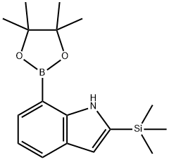 7-(4,4,5,5-TETRAMETHYL-1,3,2-DIOXABOROLAN-2-YL)-2-(TRIMETHYLSILYL)-1H-INDOLE 结构式