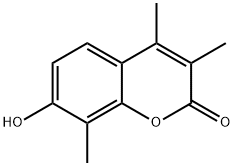 7-ヒドロキシ-3,4,8-トリメチル-2H-クロメン-2-オン 化学構造式