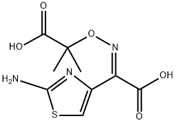 2-氨基-Α-((1-羧基-1-甲基乙氧)亚氨基)-4-噻唑乙酸,91999-75-6,结构式