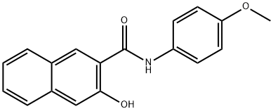 N-(4-メトキシフェニル)-3-ヒドロキシナフタレン-2-カルボアミド 化学構造式