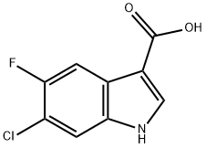 1H-Indole-3-carboxylic  acid,  6-chloro-5-fluoro-,920023-30-9,结构式