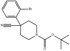 4-(2-溴苯基)-4-氰基哌啶-1-羧酸叔丁酯,920023-51-4,结构式