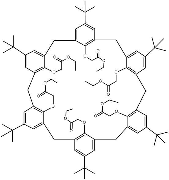 4-对叔丁基杯[6]芳烃六乙酸六乙酯,92003-62-8,结构式