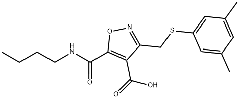 4-Isoxazolecarboxylic  acid,  5-[(butylamino)carbonyl]-3-[[(3,5-dimethylphenyl)thio]methyl]- Struktur
