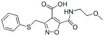 4-Isoxazolecarboxylic  acid,  5-[[(2-methoxyethyl)amino]carbonyl]-3-[(phenylthio)methyl]-|