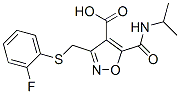 4-Isoxazolecarboxylic  acid,  3-[[(2-fluorophenyl)thio]methyl]-5-[[(1-methylethyl)amino]carbonyl]-|