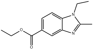 1-エチル-2-メチル-1H-ベンゾイミダゾール-5-カルボン酸エチルエステル 化学構造式