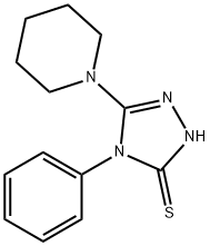 4-苯基-5-哌啶-1-基-4H-1,2,4-三唑-3-硫醇, 92110-77-5, 结构式