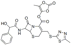 7-[(Hydroxyphenylacetyl)amino]-3-[[(5-methyl-1,3,4-thiadiazol-2-yl)thio]methyl]-8-oxo-5-thia-1-azabicyclo[4.2.0]oct-2-ene-2-carboxylic acid (5-methyl-2-oxo-1,3-dioxol-4-yl) ester Structure