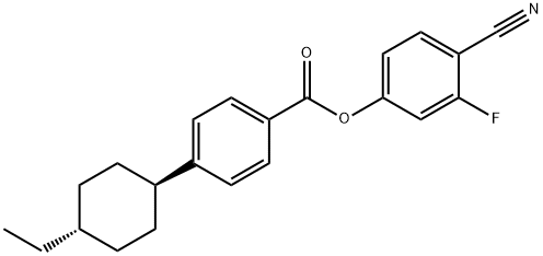 反,反-4-(4-乙基环己基)苯甲酸-4-氰基-3-氟苯酯, 92118-81-5, 结构式