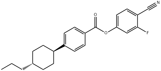 反-4-(4-正丙基环己基)苯甲酸-3-氟-4-氰基苯酯 结构式
