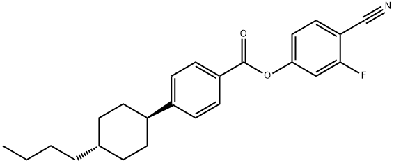 反-4-(4-正丁基环己基)-苯甲酸-3-氟-4-氰基苯酯, 92118-83-7, 结构式