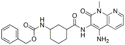 Carbamic  acid,  N-[3-[[(4-amino-1,2-dihydro-1-methyl-2-oxo-1,8-naphthyridin-3-yl)amino]carbonyl]cyclohexyl]-,  phenylmethyl  ester Structure