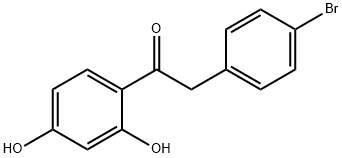 2-(4-Bromophenyl)-1-(2,4-dihydroxyphenyl)ethanone Struktur