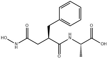 N-[(R)-4-(ヒドロキシアミノ)-1,4-ジオキソ-2-(フェニルメチル)ブチル]-L-アラニン 化学構造式