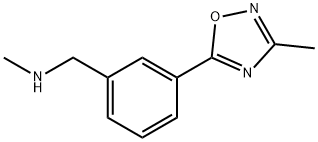 3-メチル-5-{3-[(メチルアミノ)メチル]フェニル}-1,2,4-オキサジアゾール 化学構造式
