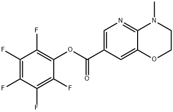 4-メチル-3,4-ジヒドロ-2H-ピリド[3,2-B][1,4]オキサジン-7-カルボン酸ペンタフルオロフェニル 化学構造式