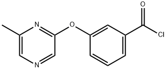 3-[(6-Methylpyrazin-2-yl)oxy]benzoyl chloride 化学構造式