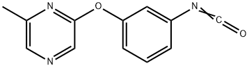 イソシアン酸3-[(6-メチルピラジン-2-イル)オキシ]フェニル 化学構造式
