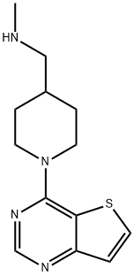 4-{4-[(Methylamino)methyl]piperidin-1-yl}thieno[3,2-d]pyrimidine 化学構造式