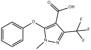 1-METHYL-5-PHENOXY-3-(TRIFLUOROMETHYL)-1H-PYRAZOLE-4-CARBOXYLIC ACID, 921939-08-4, 结构式