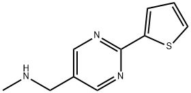 N‐メチル‐(2‐チエン‐2‐イルピリミジン‐5‐イル)メチルアミン 化学構造式