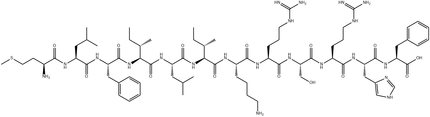 methionyl-leucyl-phenylalanyl-isoleucyl-lysyl-arginyl-seryl-arginyl-histidyl-phenylalanine Structure