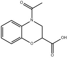 4-乙酰基-3,4-二氢-2H-1,4-苯并噁嗪-2-羧酸 结构式
