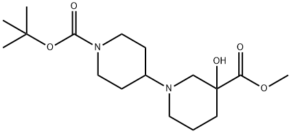 [1,4'-Bipiperidine]-1',3-dicarboxylic acid, 3-hydroxy-, 1'-(1,1-diMethylethyl) 3-Methyl ester Structure