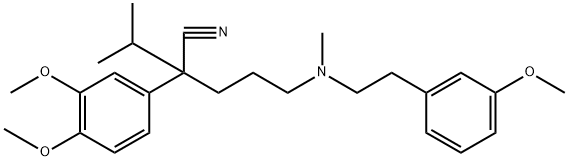 2-(3,4-ジメトキシフェニル)-2-イソプロピル-5-[[2-(3-メトキシフェニル)エチル]メチルアミノ]バレロニトリル 化学構造式