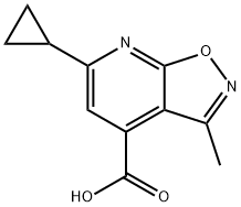 6-シクロプロピル-3-メチルイソキサゾーロ[5,4-B]ピリジン-4-カルボン酸 化学構造式