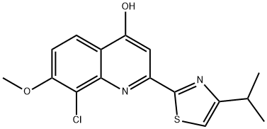 4-Quinolinol, 8-chloro-7-methoxy-2-[4-(1-methylethyl)-2-thiazolyl]- Structure