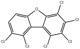 1,2,3,4,8,9-HEXACHLORODIBENZOFURAN, 92341-07-6, 结构式