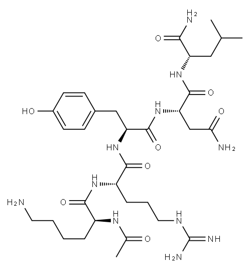 N-acetyllysyl-arginyl-tyrosyl-asparaginyl-leucinamide Struktur