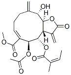 (3aS,4S,5S,6E,11S,11aS)-5-(Acetyloxy)-2,3,3a,4,5,8,9,10,11,11a-decahydro-11-hydroxy-3,10-bis(methylene)-4-[[(Z)-2-methyl-1-oxo-2-butenyl]oxy]-2-oxocyclodeca[b]furan-6-carboxylic acid methyl ester 结构式