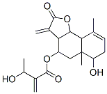 3-Hydroxy-2-methylenebutanoic acid 2,3,3a,4,5,5a,6,7,9a,9b-decahydro-6-hydroxy-5a,9-dimethyl-3-methylene-2-oxonaphtho[1,2-b]furan-4-yl ester 结构式
