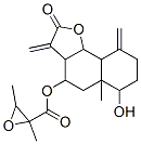 2,3-Dimethyloxiranecarboxylic acid 2,3,3a,4,5,5a,6,7,8,9,9a,9b-dodecahydro-6-hydroxy-5a-methyl-3,9-bis(methylene)-2-oxonaphtho[1,2-b]furan-4-yl ester 结构式