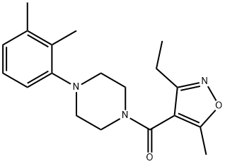 [4-(2,3-二甲基苯基)-1-哌嗪基](3-乙基-5-甲基-4-异噁唑基)-甲酮, 923736-75-8, 结构式
